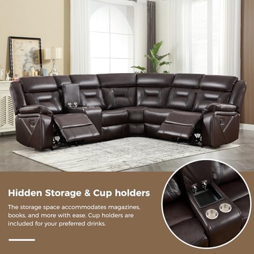 EBELLO Manual Reclining Sectional Sofa - Image 4
