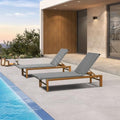 PURPLE LEAF Outdoor Chaise Lounge Extra Wide French Rattan Set of 2 by PURPLELEAF