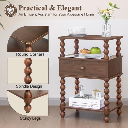 AWASEN Mid Century Modern Nightstand, Bedside Table - Image 4