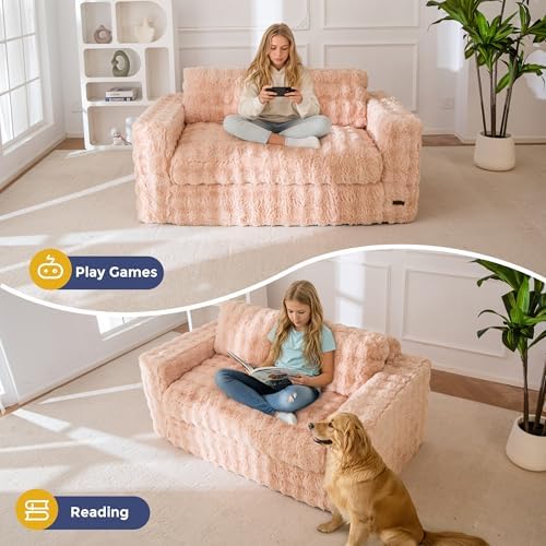 MAXYOYO Loveseat Sofa Couch, Upholstered Bean Bag Chair Cloud Seat - Image 4