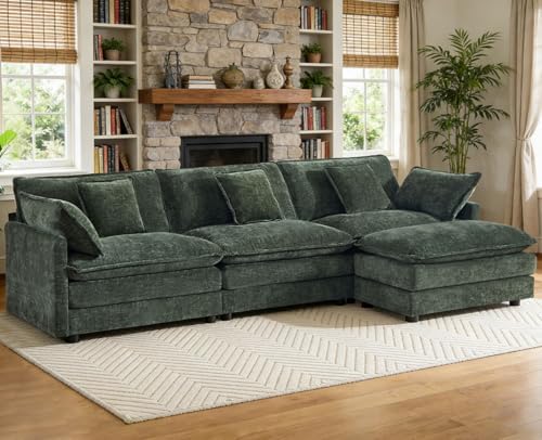 111.5” Modular Sectional Sofa, L Shaped Cloud Couch by VEPXXP