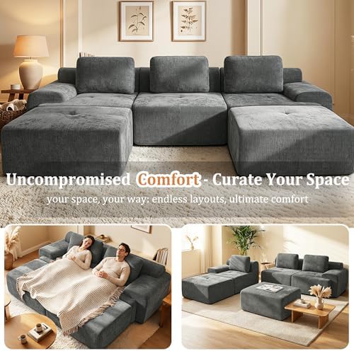 37" Oversized Boneless Couch, Comfort Cloud Sectional Couches - Image 5