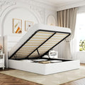Allewie Full Size Lift Up Hydraulic Storage Bed Frame White by Allewie