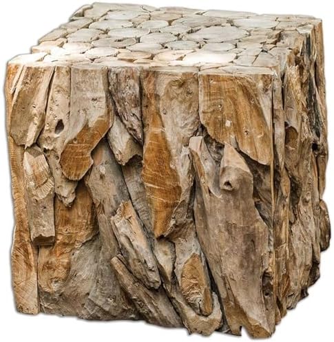 Bowery Hill Teak Root Bunching Cube Accent Table, 18.5"H x 16.5"W x 16.5"D by BOWERYHILL