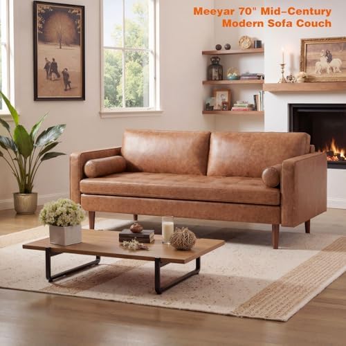 Faux Leather Couch - Image 3
