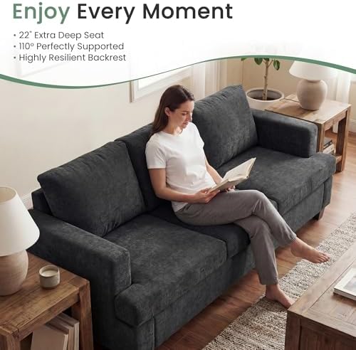 YOUDENOVA 2 Piece Set Comfy Sofa Couch, 2 3-Seater Sofa - Image 4