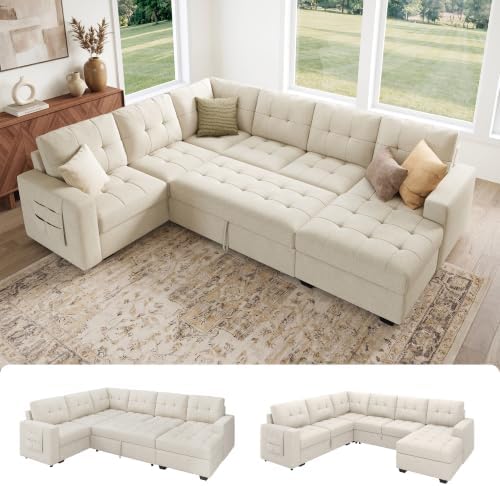 HONBAY 111.4'' Modular Sectional Sleeper Sofa by HONBAY