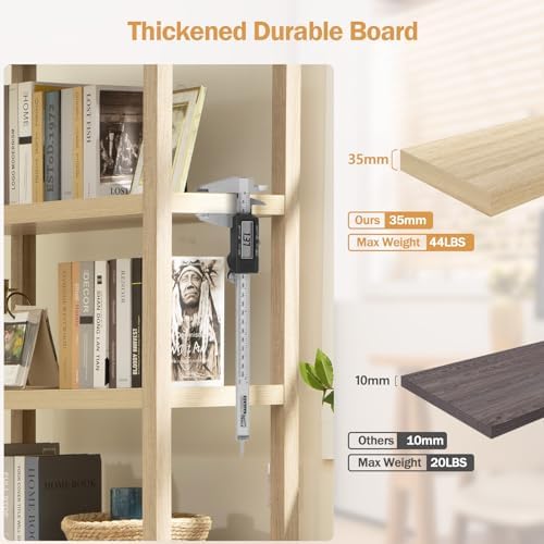 SICOTAS 71" Tall Rattan Bookshelf - Image 4