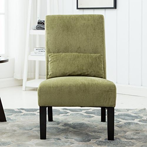Roundhill Furniture Pisano Spring Green Fabric Armless Contemporary Accent Chair - Image 4