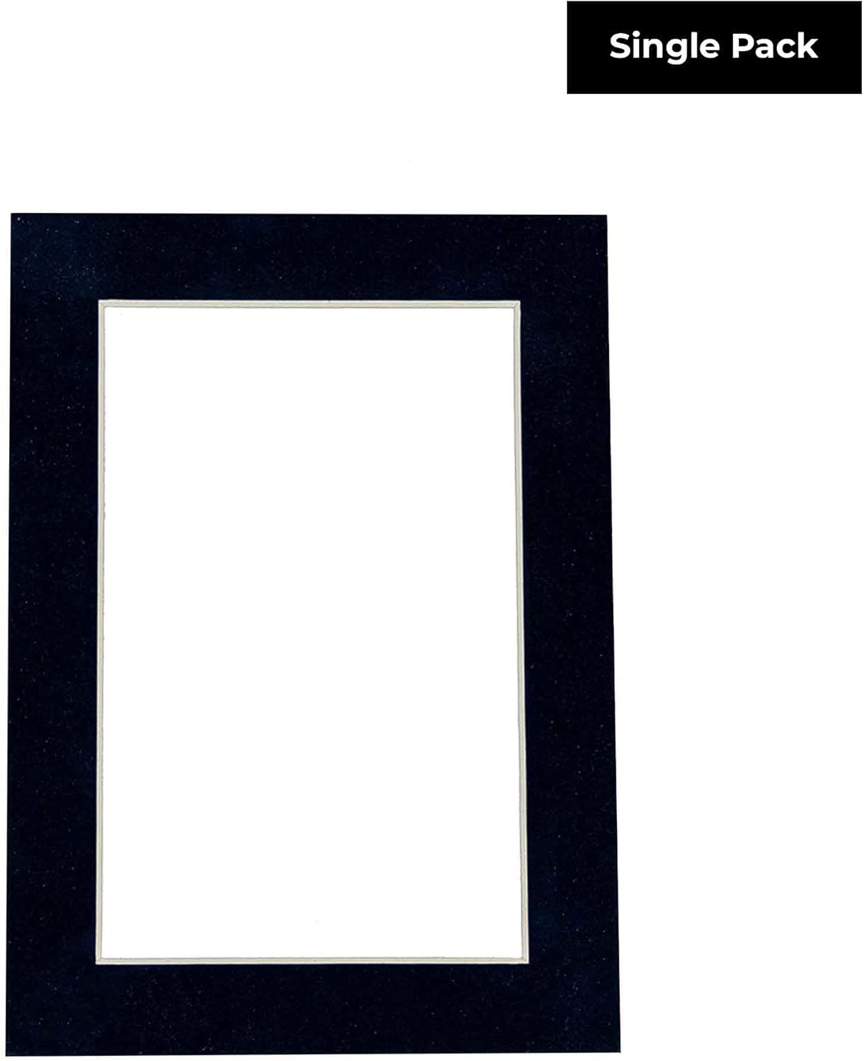Poster Palooza 8x10 Mat Bevel Cut for 6x8 Photos - Acid Free Navy Suede Precut Matboard - For Pictures, Photos, Framing - 4-ply Thickness