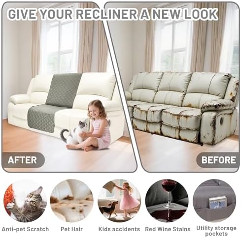 Waterproof Sectional Reclining Couch Covers L Shaped Recliner Sectional Sofa - Image 6