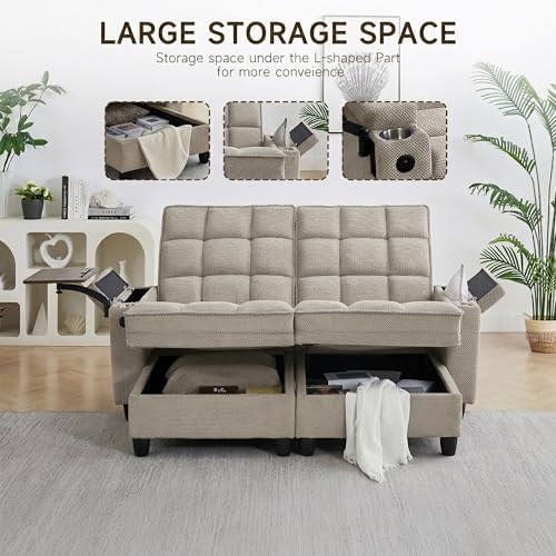 70.9" Chaise Lounge Chair Indoor, Oversized Boucle Upholstered Sofa Bed - Image 6
