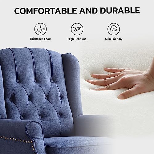 EBELLO 2 Pcs Pushback Recliner Chairs, Fabric Armchair Push Back Recliner - Image 3
