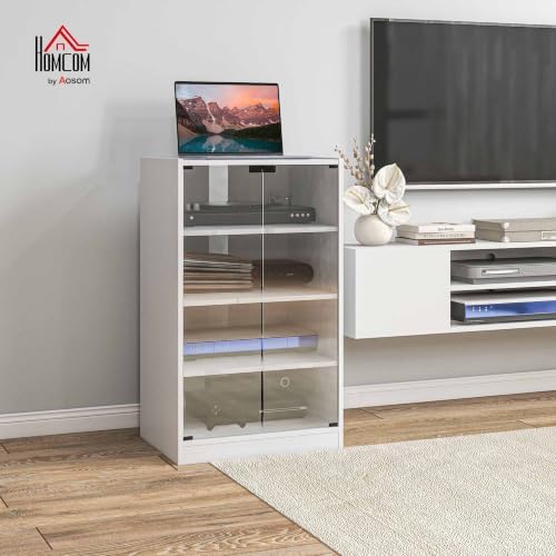 HOMCOM Media Cabinet 4-Tier Stereo Cabinet - Image 2
