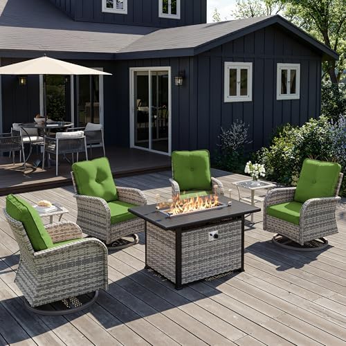 7Pcs Patio Rocking Swivel Chair by MuphyersPatioFurniture