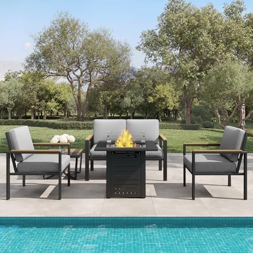 5-Piece Patio Set with 28 in Propane Fire Pit - Image 2