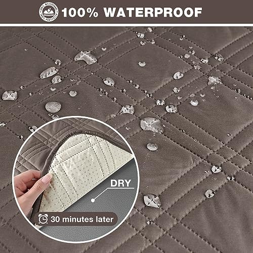 TAOCOCO 100% Waterproof Oversized Loveseat Recliner Cover, Non Slip Split Couch - Image 3