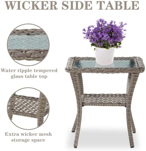 Belord Swivel Patio Chairs Wicker Set - Image 6