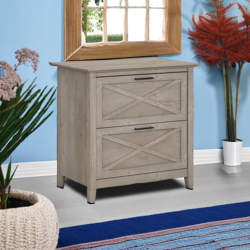 Bush Home Key West 2 Drawer Lateral File Cabinet in Washed Gray, Document - Image 5