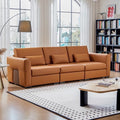 108.7'' Leather Couch, 4-Seater Oversized Upholstered Sofa by ATJafurnFurniture