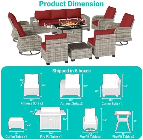 Outdoor Patio Furniture Set PE Wicker Rattan Outdoor Sectional Sofa - Image 2