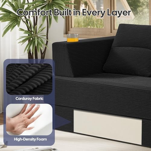 COMAX Futon Sofa Bed, Convertible Sofa Bed, Folding Boneless Couches - Image 6