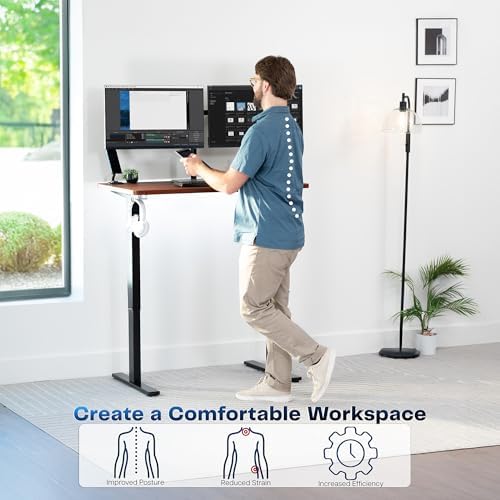 VIVO Dark Walnut 43 x 24 in Standing Desk - Image 4