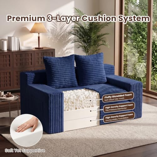 Boneless Couch, 4-in-1 Convertible Sofa Bed, Boneless Loveseat Sleeper - Image 6