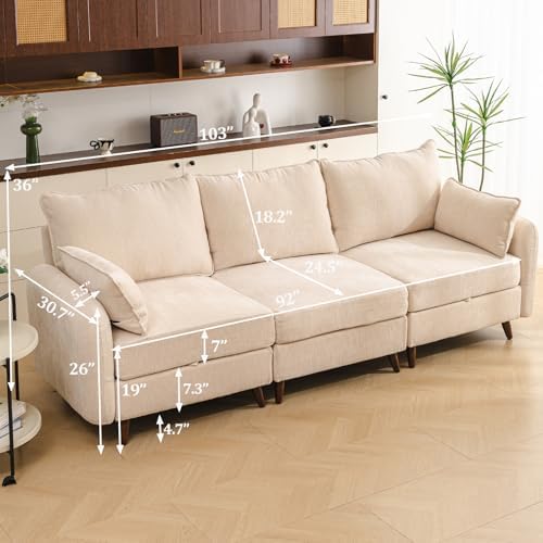 Rexulqo 104'' Modular Sectional Sofa - Image 6