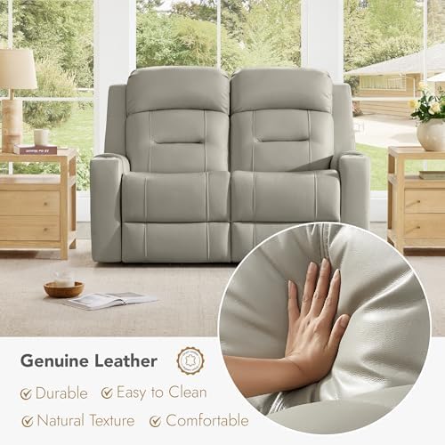 Watson & Whitely Genuine Leather Lay Flat Power Reclining Loveseat - Image 5