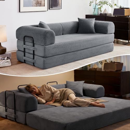 79" Convertible Sofa Bed, Boneless Sleeper Futon Couch by Unknown