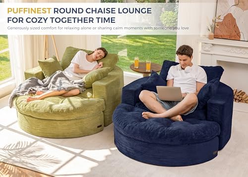 MAXYOYO Oversized Round Chaise Lounge Sofa, Boneless Chair - Image 3
