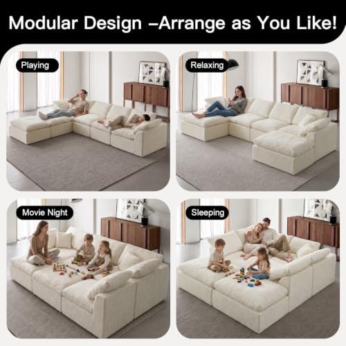 138" Boneless Cloud Couch Sectional - Image 5
