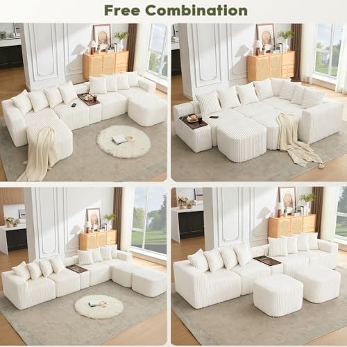 ivoros 137 Inch Modular Sectional Sofa Couch, Oversized Modern Cloud Couch - Image 6