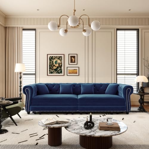 89" Velvet Pull-Out Chesterfield King Sleeper Sofa Bed - Image 6