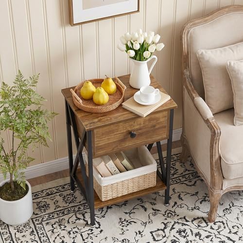 VECELO Nightstands Set of 2, Modern Bedside End Tables, Night Stands - Image 7
