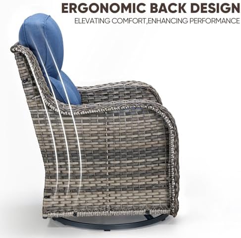 Swivel Patio Chairs sofa Set of 5 - Image 6