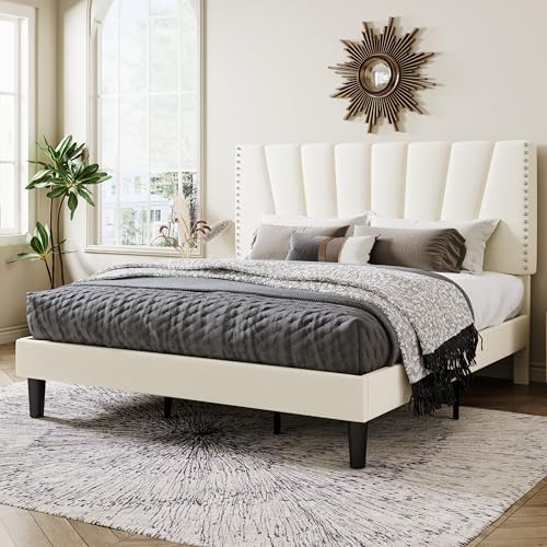 Allewie King Size Velvet Platform Bed Frame - Image 3
