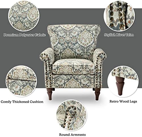 HULALA HOME Traditional Floral Accent Chair - Image 4