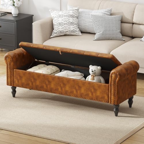 Furniliving 63” End of Bed Bench, Bedroom Bench - Image 4