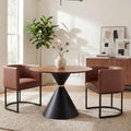 HNY Mid Century Modern Upholstered Barrel Dining Chairs by HNY