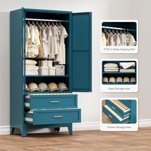 COFaR Metal Armoire Wardrobe Closet - Image 5