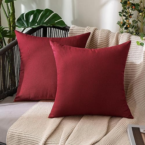 MIULEE Decorative Outdoor Pillow Covers Christmas 20x20 Wine Red by MIULEE