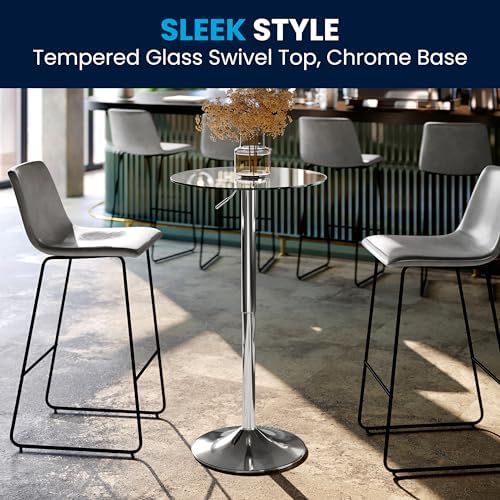 Flash Furniture 23.5 in Glass Adjustable Round Table - Image 4