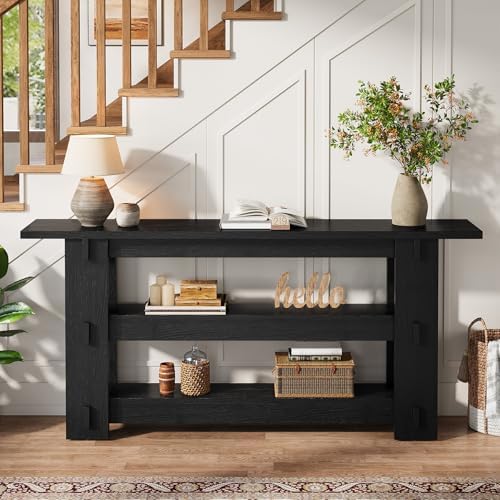 63" Solid Wood Console Table, Modern Sofa Table Behind Couch - Image 6