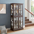 68" H Glass Curio Display Cabinet by Unknown