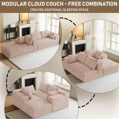 ONEMMLION 96" L-Shaped Cloud Boneless Couch Sofa - Image 7
