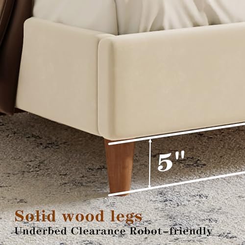 Queen Size Upholstered Platform Bed Frame - Image 6