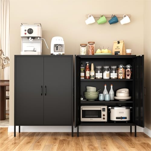 Metal Locker Cabinet, 3 Tier Modern Storage Freestanding Sideboard - Image 5