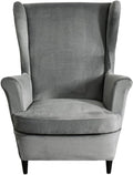 HAOYONG Velvet Wingback Armchair Covers 2-Piece Elastic Stretch Wingback Chair by HAOYONG